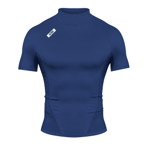 Core Turtleneck Compression Short Sleeve Navy Blue