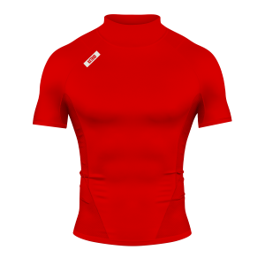 Core Turtleneck Compression Short Sleeve Red